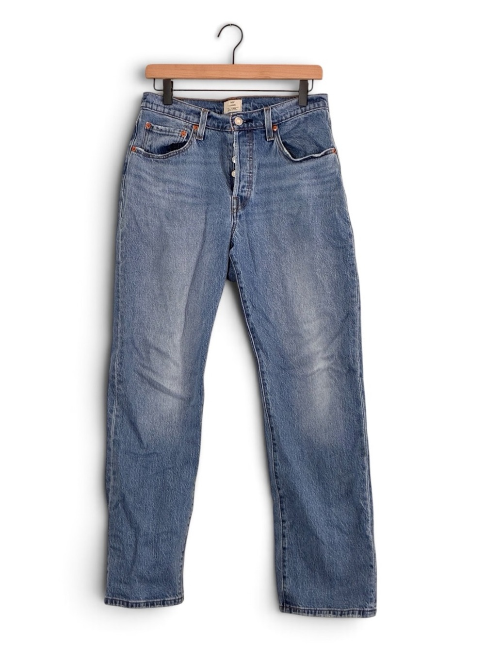 Levi’s | 501 button fly Curve cut rigid straight leg denim classic jeans size 30